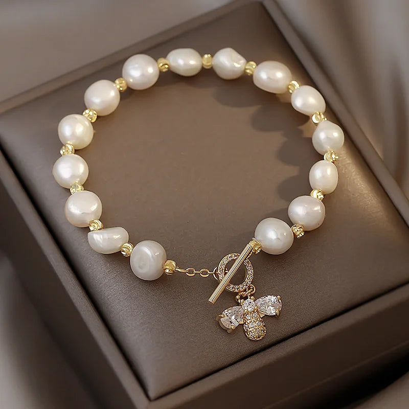 Gold Color Bracelet Set of Four Stainless Steel Sequins Rhinestone Bracelet Combination for Women Chain Bracelet Jewelry Gifts