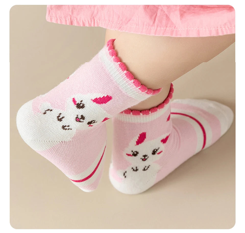 5Pairs Children's socks animal Print Comfortable Breathable Casual Soft Kids Socks thin socks for children носки летние детские