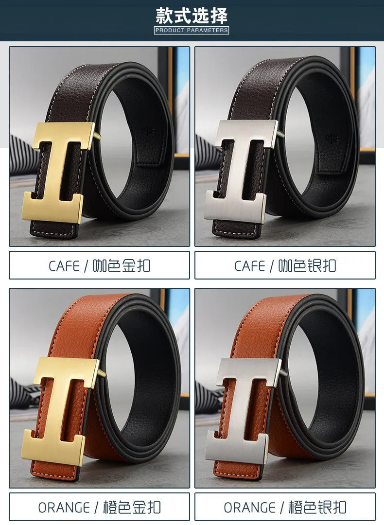 Width 3.8cm Famous Brand Belt Men Top Quality Genuine Luxury Leather Belts for Men Strap Metal Belt Fashion Women's Belt jeans