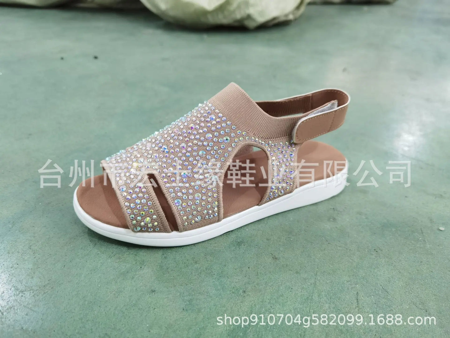 Summer Women Flats Crystal Stretch Orthopedic Casial Sandals Open Toe Beach Mesh Shoes Footwear Casual Ladies Sandalias Mujeres