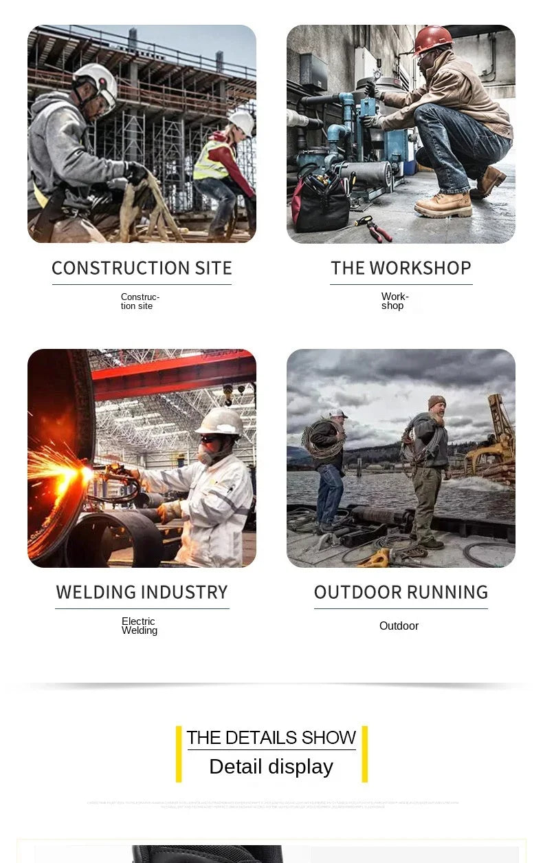 Rotary Buckle New Safety Boots Men Work Shoes Are Indestructible Steel Toe Protection Anti Impact Anti Puncture Safety Shoes Men