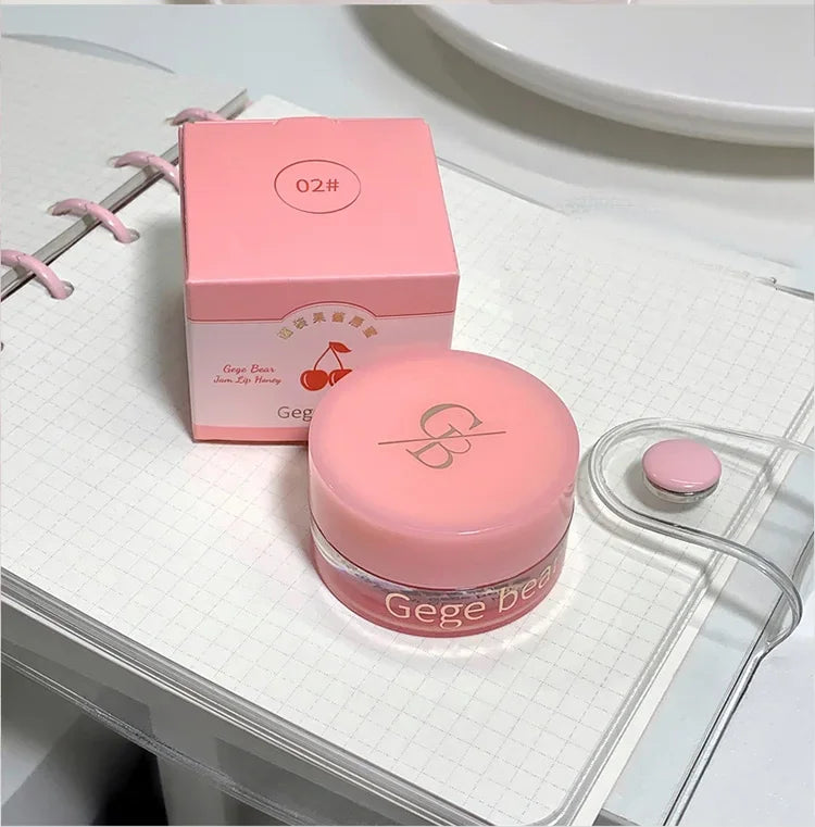 Heallor Canned Jam Lip Gloss Gege Bear Jam Lip Honey Moisturizing and Shiny Mirror Non Sticky Makeup Lip Glaze