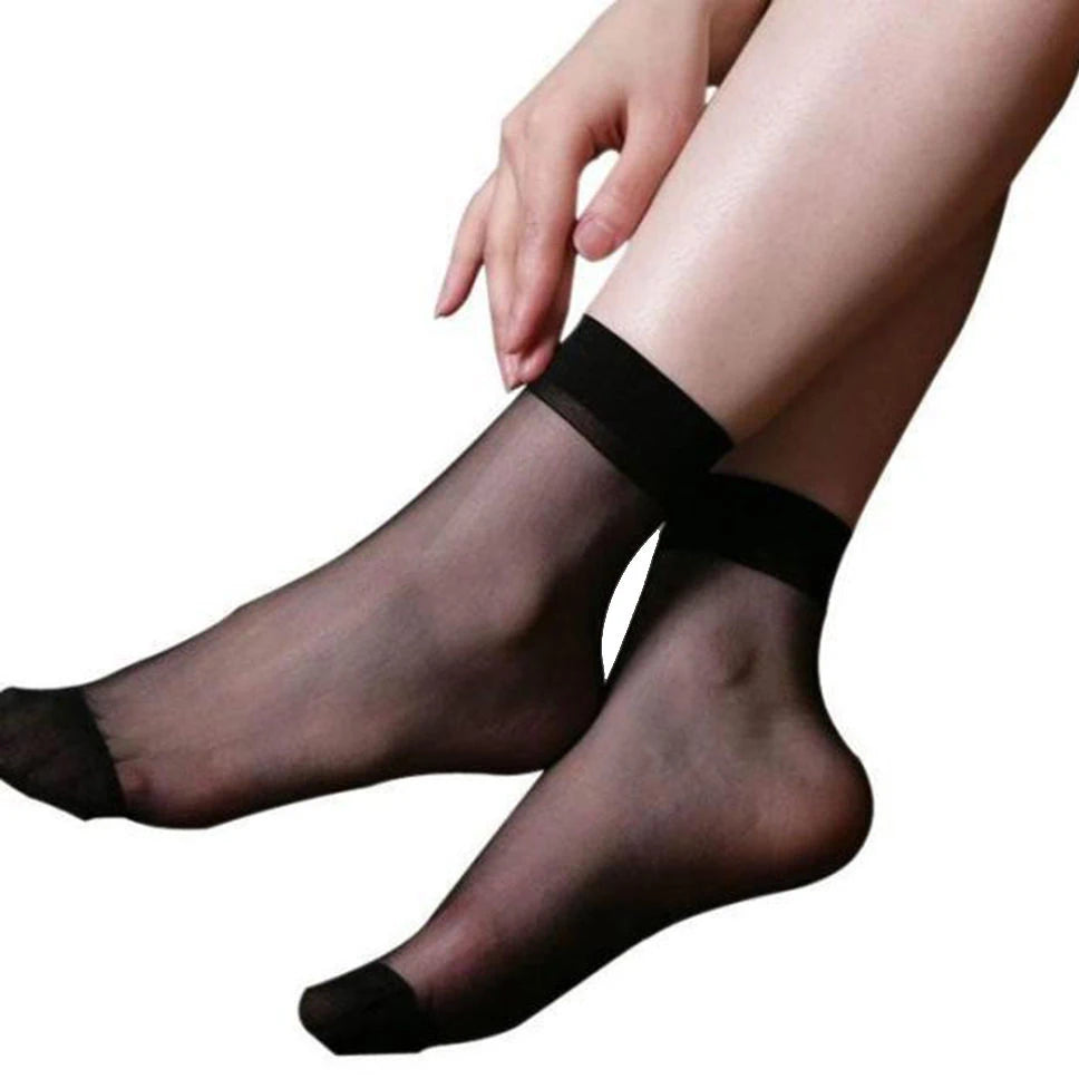 2/40pcs Transparent Summer Socks for Women Ultrathin Nylon Ladies Female Girls Short Ankle Elastic Crystal Silky Invisible Socks