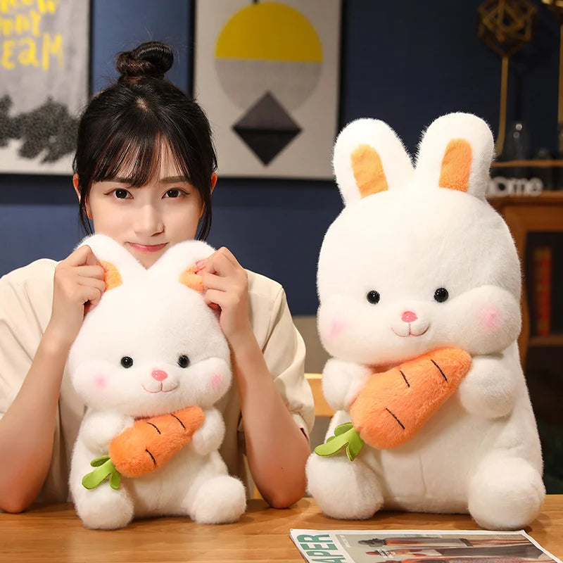 26-50cm Kawaii Carrot Rabbit Plush Toy Stuffed Creative Baby Cuddly Bunny Plushie Doll For Kids Girls Lovely Birthday Gift