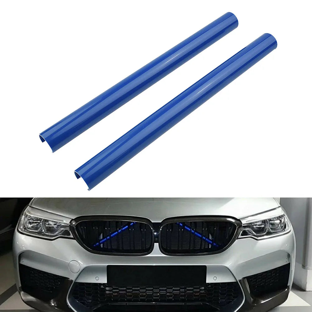 2Pcs Blue Bumper Grille Trim Strips Support Bar Racing Style For BMW F30 F31 F32 F33 F34 F35 F36 G20 G21 G28 G29 F20 F21 F22 F23