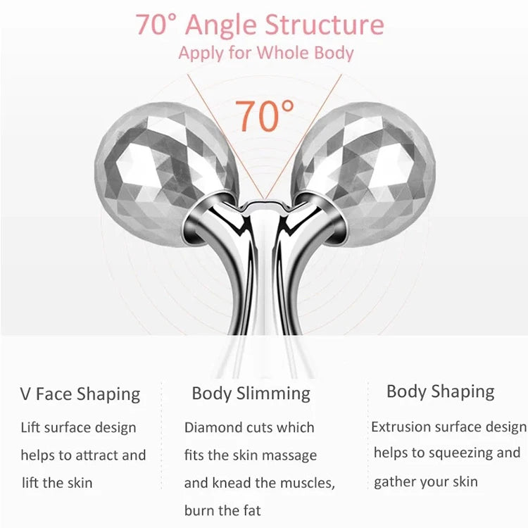 High Quality Facial Beauty Device Thicker 3D Roller Massager Skin Firming Thin Face 360° Rotatable Wrinkle Remover Relax Massage