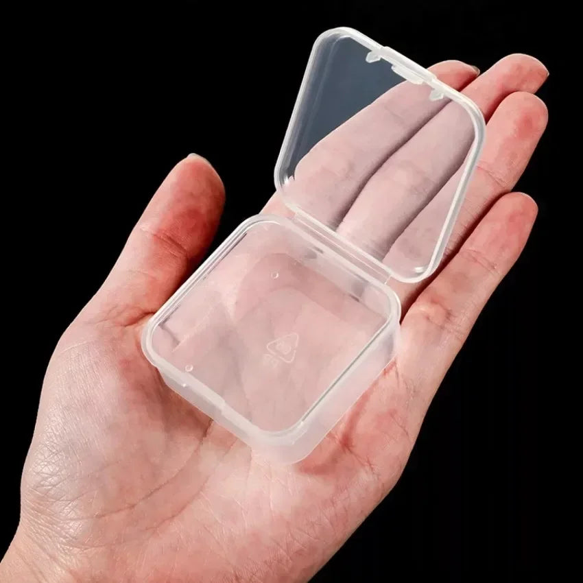 6/60PCS Mini Plastic Box Transparent Square Storage Container Case Portable Packaging Display Box Packaging for Jewelry Beads