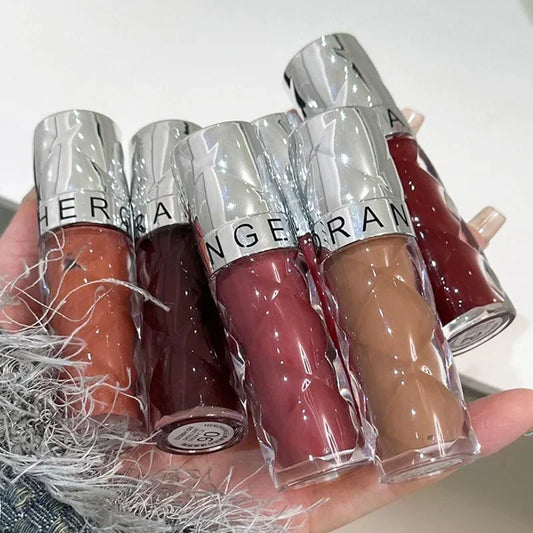 Heallor HERORANGE Nude Mirror Lip Gloss Clear Moisturizing Hydrating Water Light Glass Jelly Plump Lip Glaze Oil Lipstick Tint C