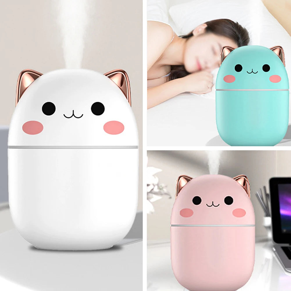 250ml Desktop Mini Air Humidifier With Colorful Atmosphere Light Cool Mist Aroma Diffuser For Home Bedroom Humidifier Purifier