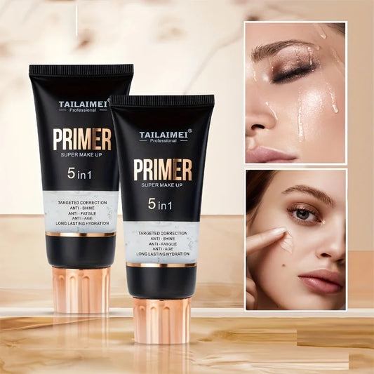 Waterproof Base Transparent Gel Makeup Primer - Full Coverage Matte Foundation With Color Retention, Natural Avocado And Rose Ex