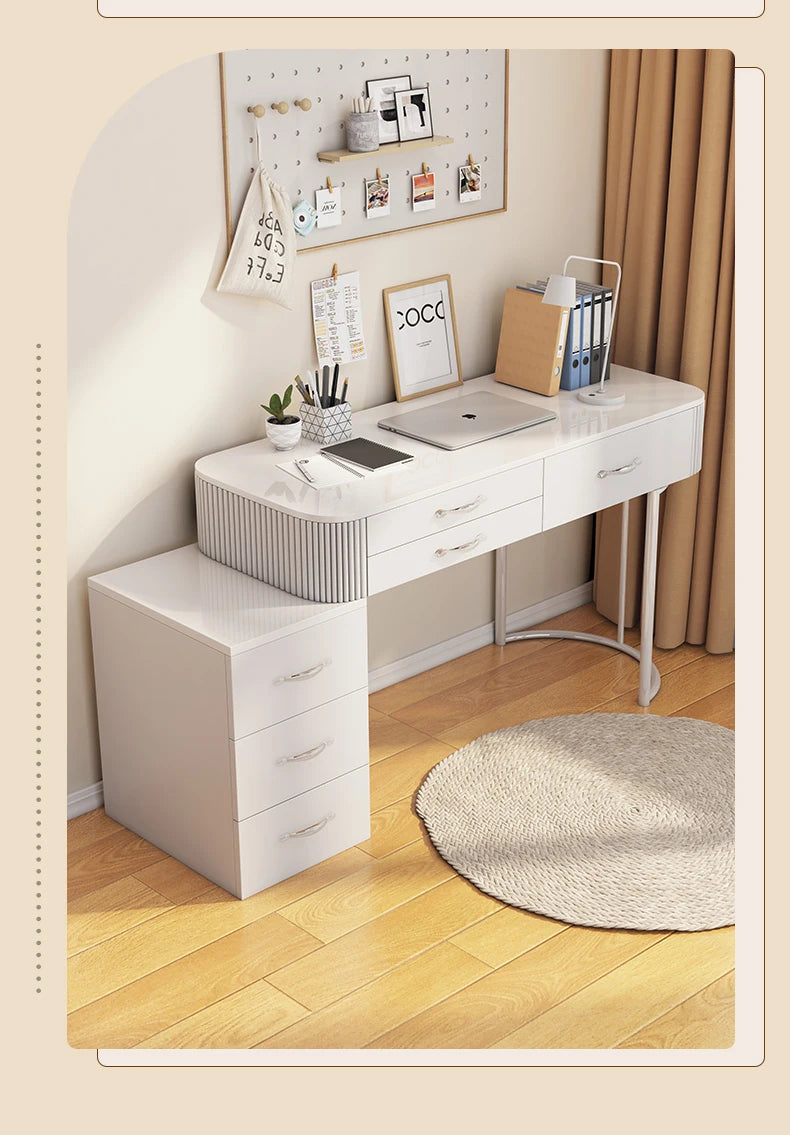 Cream wind small apartment dresser storage cabinet integrated white Nordic simple dressing table Internet celebrity glass makeup