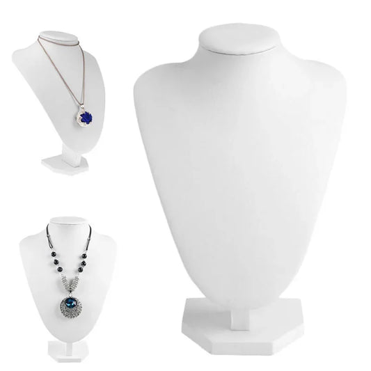 Faux Leather Mannequin Jewelry Necklace Display Holder Neck Bust Stand Showcase Show Decorate Hot