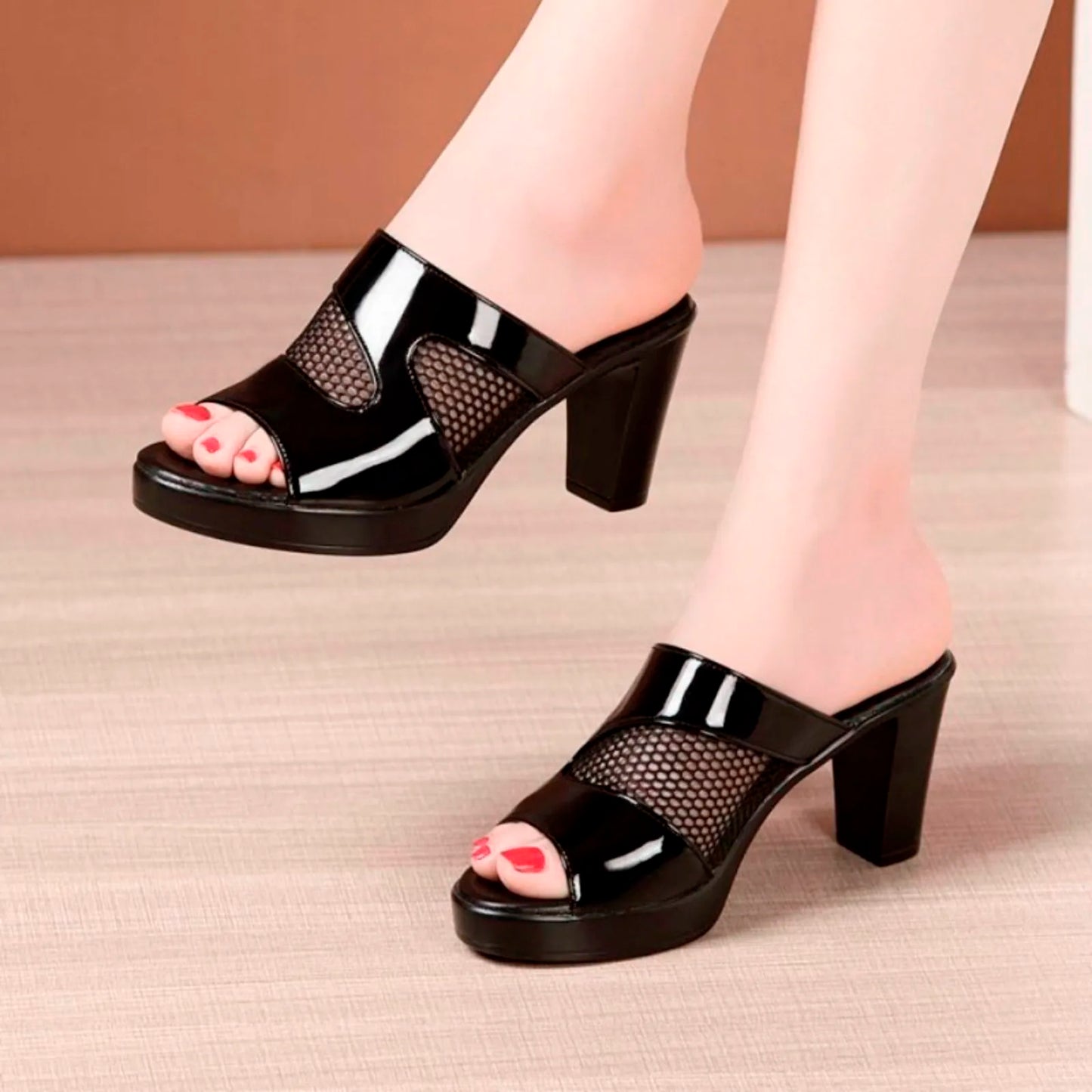 Summer New Thick Heeled Slippers Women Sexy High Heeled Sandals Fish Mouth Casual Women's Shoe Beachwear Open Toe Sandals Ladies