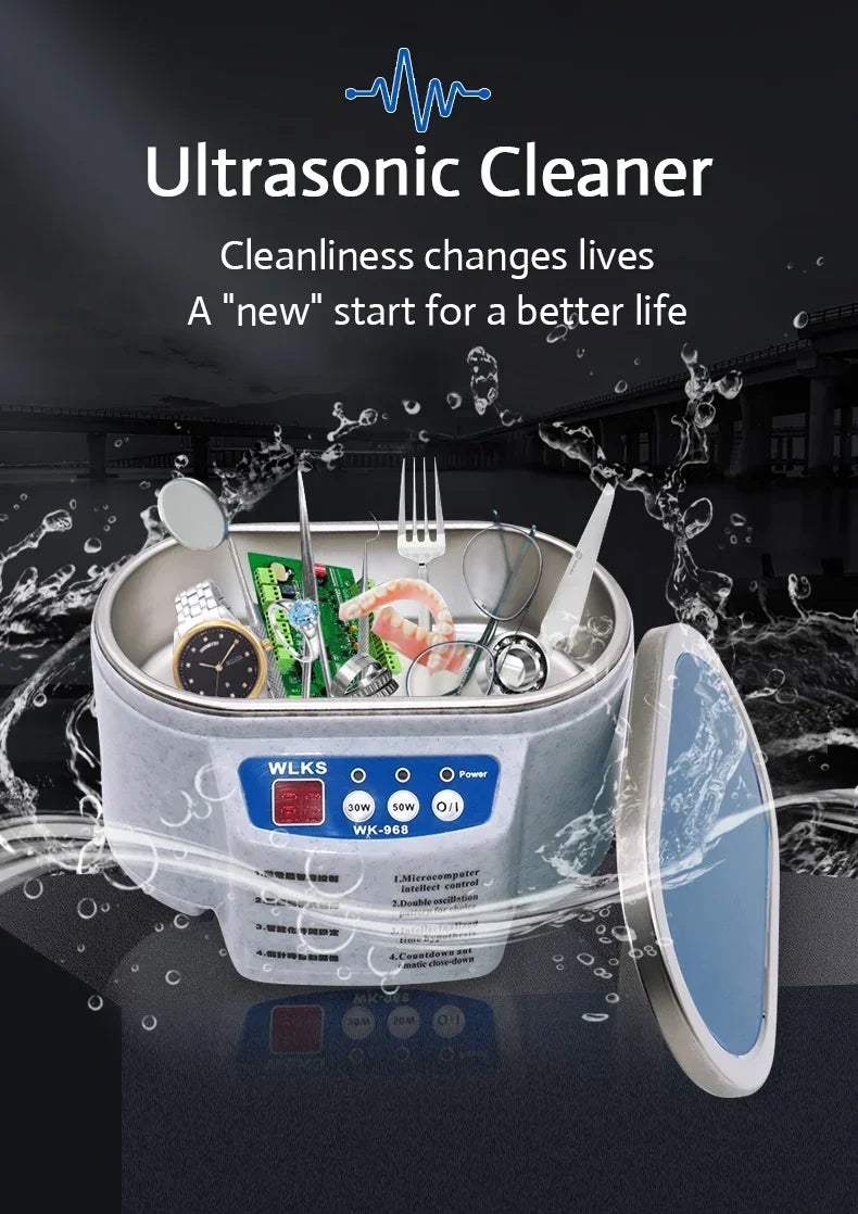 30/50W Ultrasonic Cleaner Sonicator Bath 40Khz Degas For Home Watches Contact Lens Glasses Cleaner Machine Teeth Makeup Razor