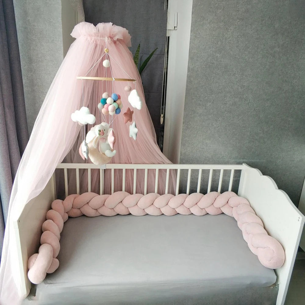 1-4M Newborn Baby Crib Bumper Cot Protector Infant Bedding Set for Babies Boys Girls Braid Knot Pillow Cushion Room Decor