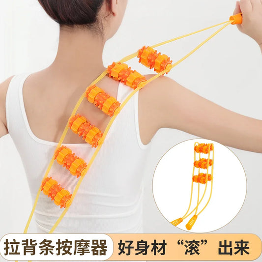 Back Massager Rollers Rope for Back and Neck Manual Massage with Muscle Recovery Massage Tools Relaxation Relief Stress Массажер