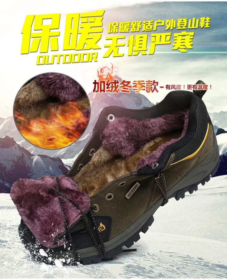 High Quality Outdoor Walking Sneakers Rubber Sole Suede Leather Men Hiking Shoes Durable Leather Climbing Shoes Zapatillas 36-47