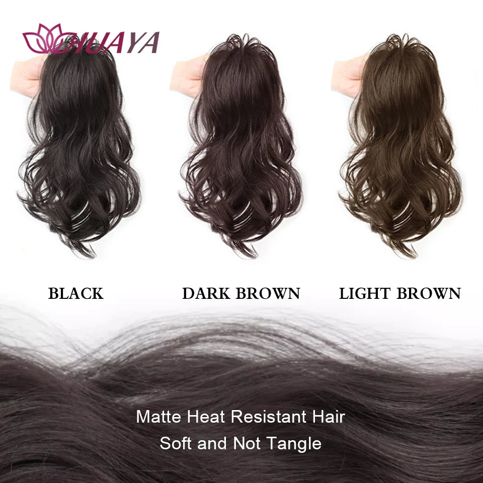 Synthetic Wavy Ponytail Extension Hairpiece Short Curly Claw Clip Ponytail For Women Heat Resistant Pony Tail Clip Fake Hair