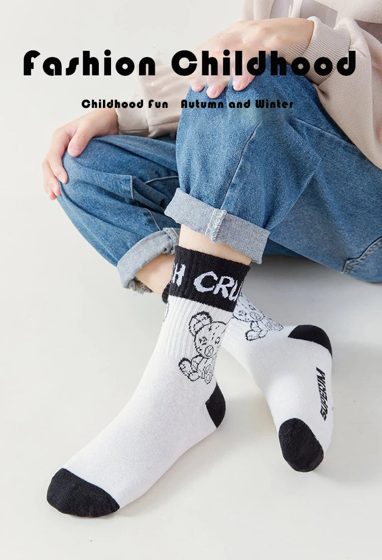 10Pairs 1-14Years Cotton Soft Boy's Mid-Tube Socks Breathability Double Layer Elastic Sock Collar Children's Warm Socks Fashion