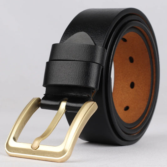 140 150 160cm Plus Size Big Belts for Women Men Luxury Brand Designer Gold Alloy Pin Buckle Cow Genuine Leather Waist Strap Belt