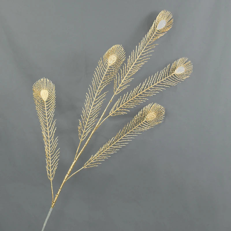 Golden Artificial Plants Eucalyptus Maple Leaf 2023 Christmas Decoration For Home Living Room Wedding Party Flower Arrangement
