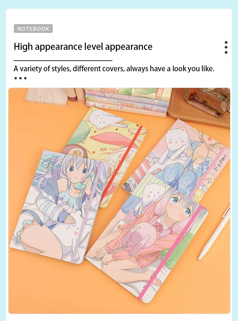 Cartoon a7 binding hardcover student Pocket This cute little notebook with hot gold and color border portable notepad