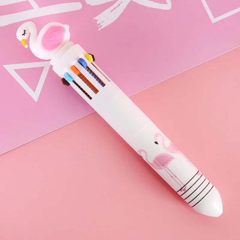 10 Colors Cute Cartoon Ballpoint Pen Dinosaur Kawaii Multicolor Gel Pen For Writing School Supplies Stationery Office Accessoris