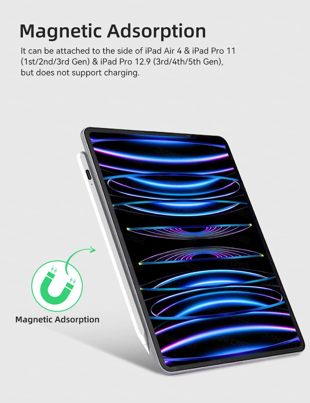 For Apple Pencil 2 for iPad Pencil 1 Bluetooth Stylus Pen Palm Rejection fit iPad Pen 2022 2021 2020 2019 2018 Stylus Pen