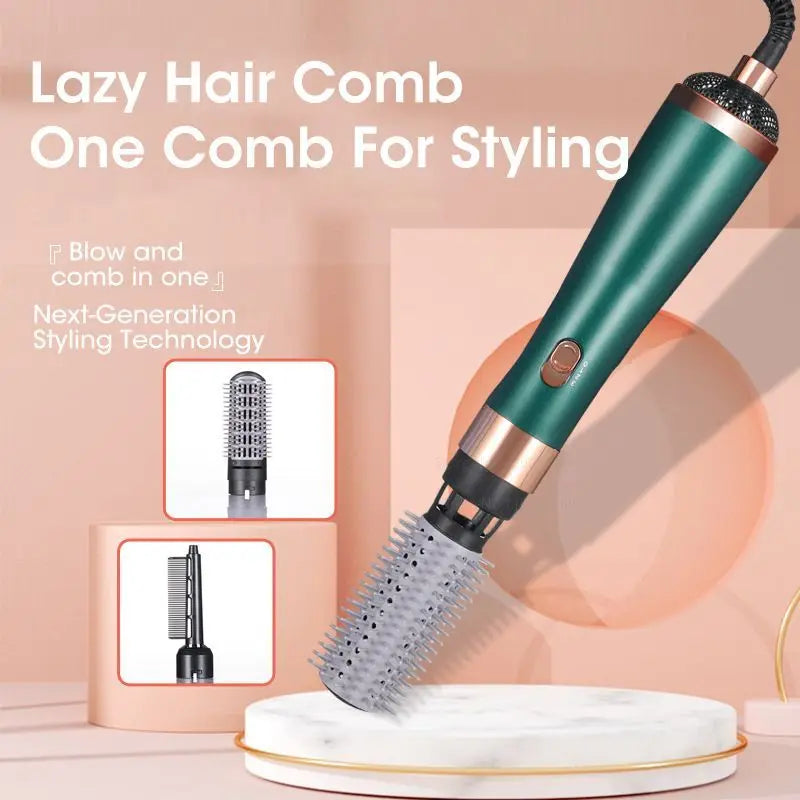 220V 3 in 1 Hair Styling Tools Curler Hairdryer Rotational Hair Curling Comb Professinal Hair Dryer Brush Salon Blow Dryer