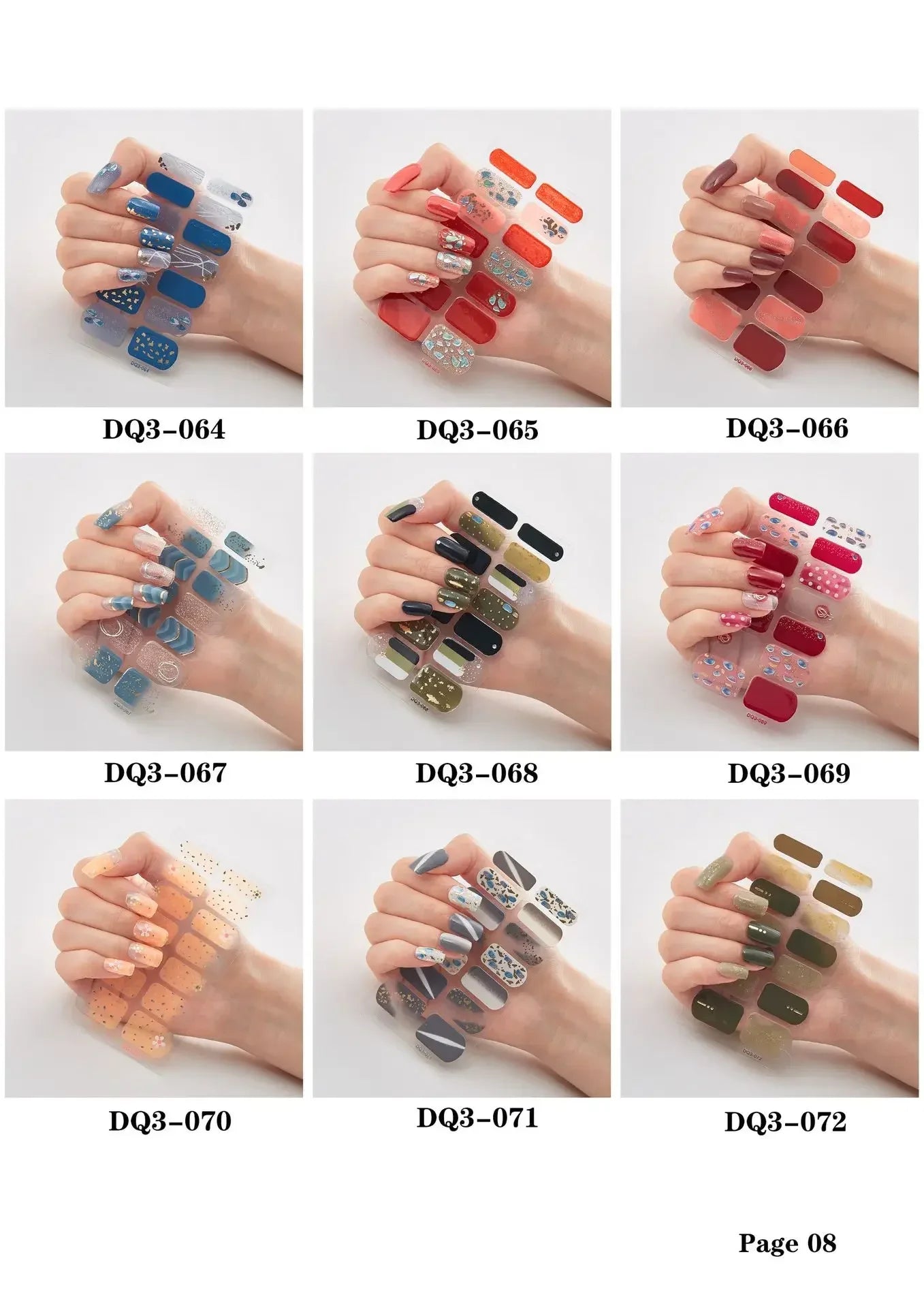 Semi Cured Gel Nails Art Stickers Fashion Solid Color Manicure Decal UV LED Lamp Need Gel Nail Decals Nail Sticker Decoration
