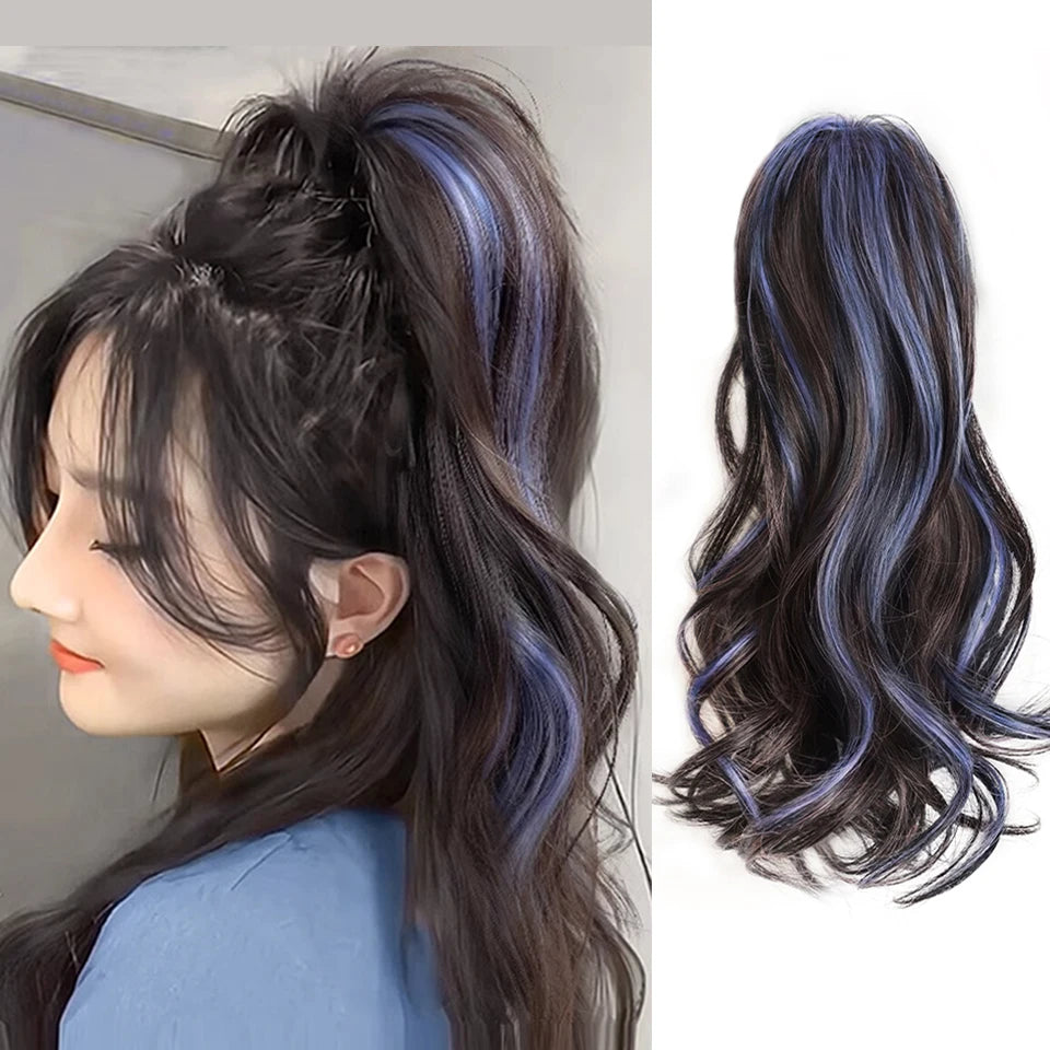 Synthetic Wavy Ponytail Extension Hairpiece Short Curly Claw Clip Ponytail For Women Heat Resistant Pony Tail Clip Fake Hair