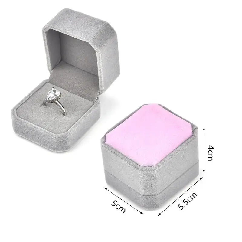 High Quality Velvet Jewelry Packaging Box Portable Small Jewelry Organizer Display Wedding Ring Box Exquisite Packaging Gift