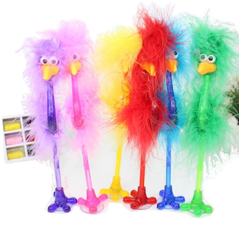 1PC 21cm Creative Pen Cartoon Plush Ostrich Ballpoint Pen Signature Pens Writing Tools Student Stationery School Supplies