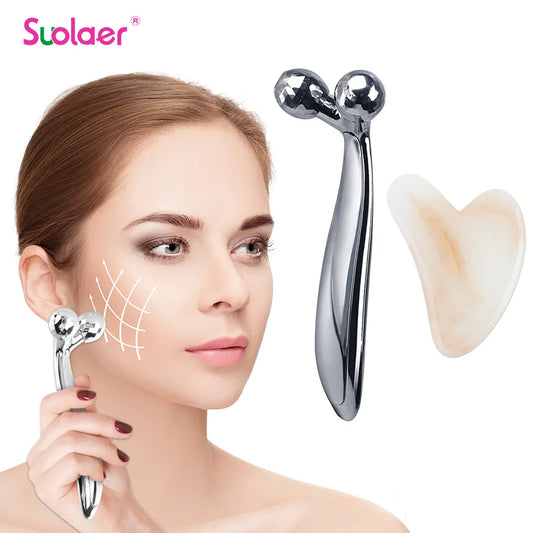 3D Roller Massager Y Shape 360 Rotate Thin Face Body Slimming Shaping Muscles Relaxation Wrinkle Remover Facial Massager Tools