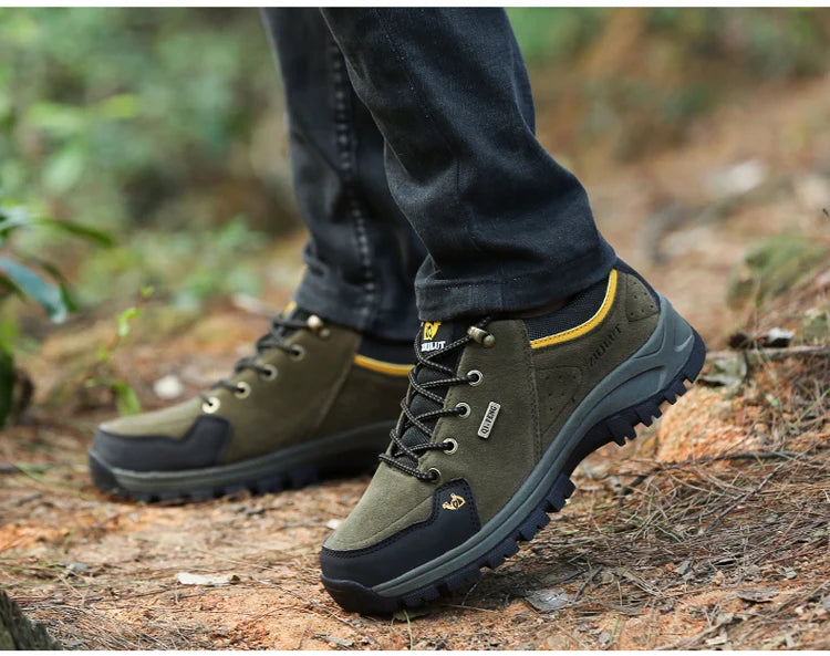 High Quality Outdoor Walking Sneakers Rubber Sole Suede Leather Men Hiking Shoes Durable Leather Climbing Shoes Zapatillas 36-47