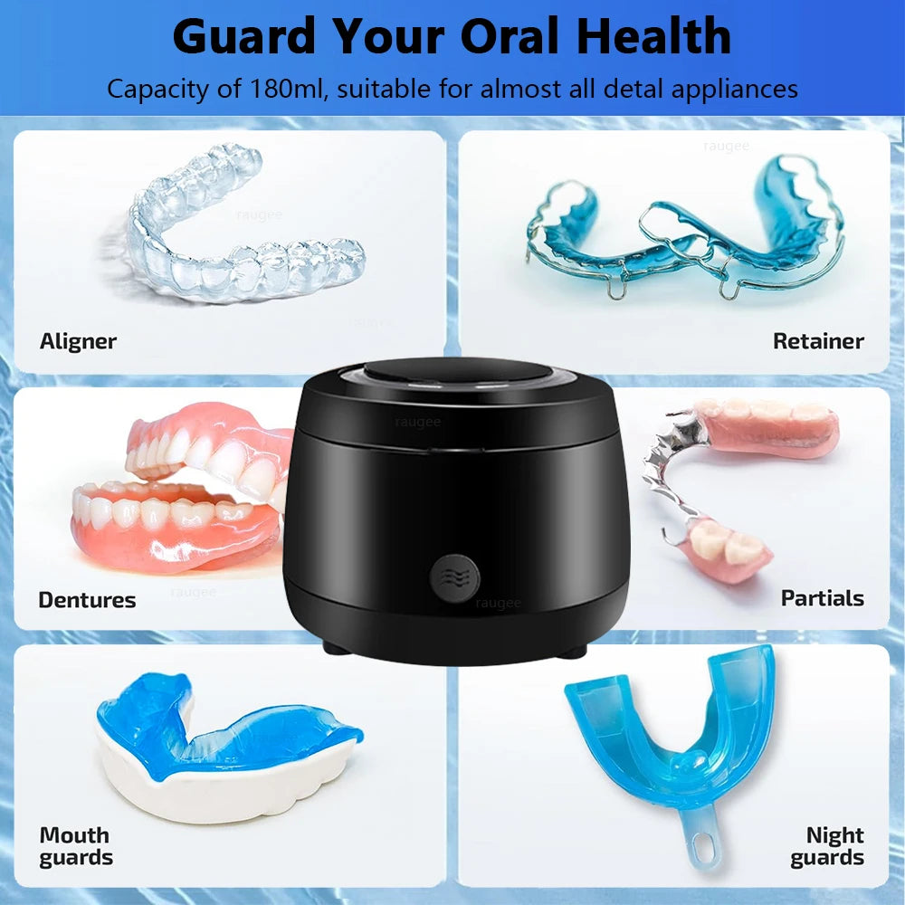 Ultrasonic Retainer Cleaner 43kHz Professional UV Cleaner for Dentures Mouth Guard Aligner Jewelry Ultrasound Washing Machine