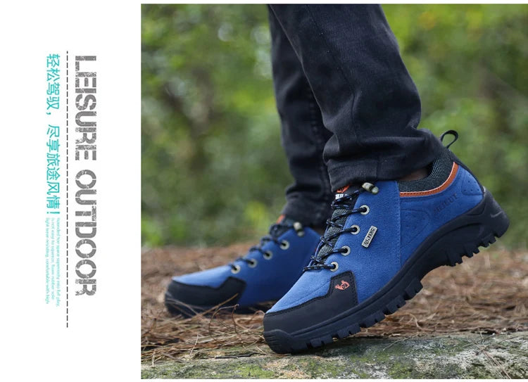 High Quality Outdoor Walking Sneakers Rubber Sole Suede Leather Men Hiking Shoes Durable Leather Climbing Shoes Zapatillas 36-47
