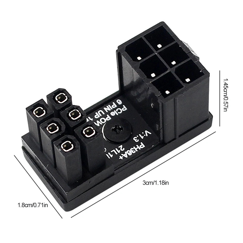 ATX 8Pin Female 180 Degrees Connector 6Pin 8Pin Adapter 8 Pin Video Card GPU Power Connector PC Computer Chassis Accessories