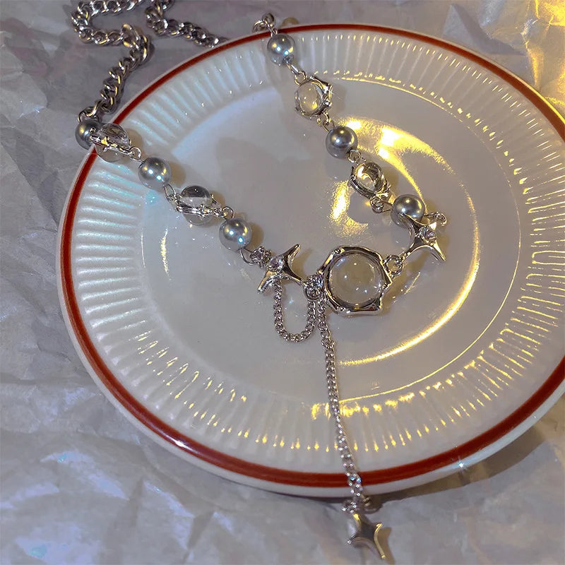 Gold Color Bracelet Set of Four Stainless Steel Sequins Rhinestone Bracelet Combination for Women Chain Bracelet Jewelry Gifts