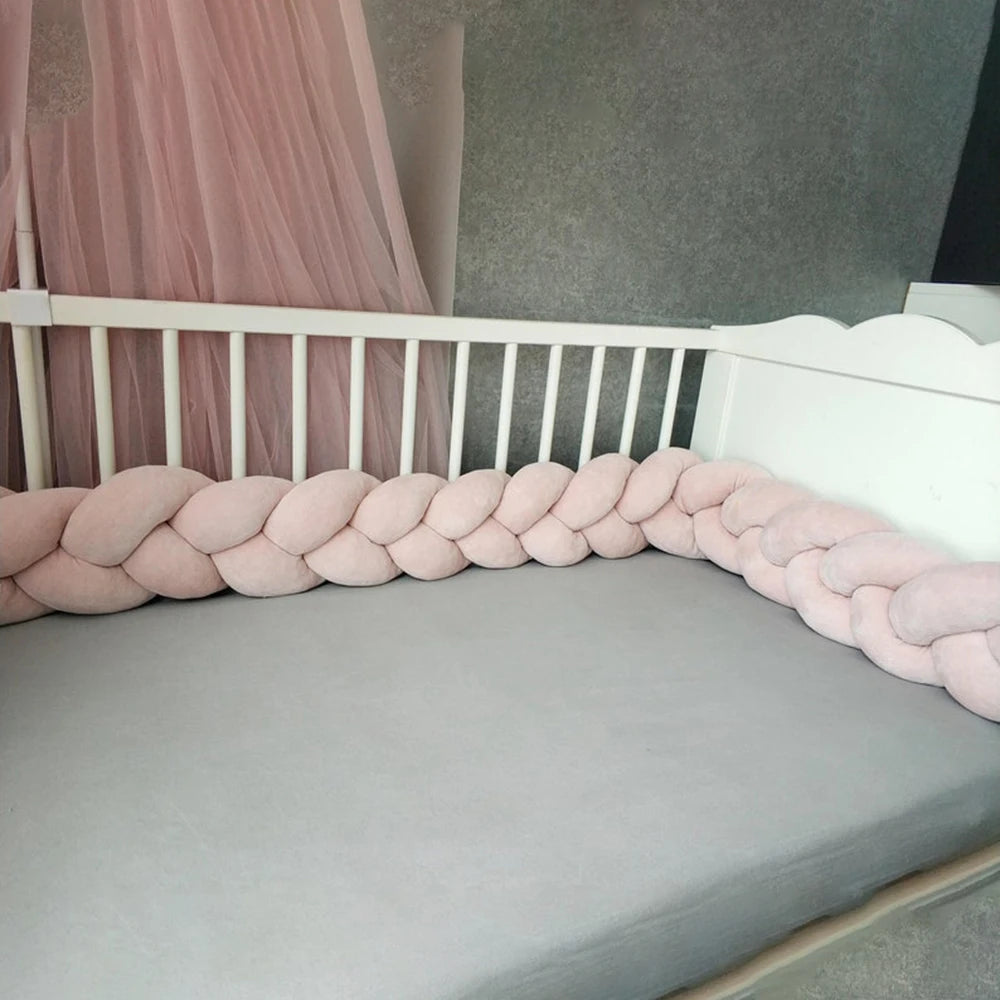 1-4M Newborn Baby Crib Bumper Cot Protector Infant Bedding Set for Babies Boys Girls Braid Knot Pillow Cushion Room Decor