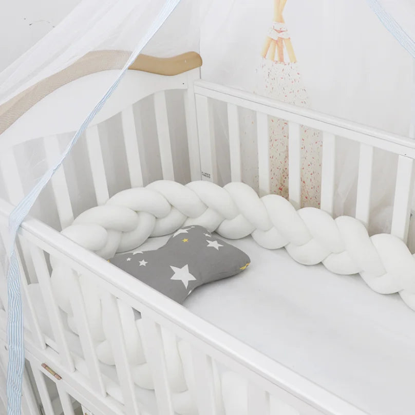 1M/2M3M/4M Baby Safety Bed Bumper Crib Anticollision Bumper for Newborn Knot Braid Pillow Cushion Cot Protector Crib Bedding Set