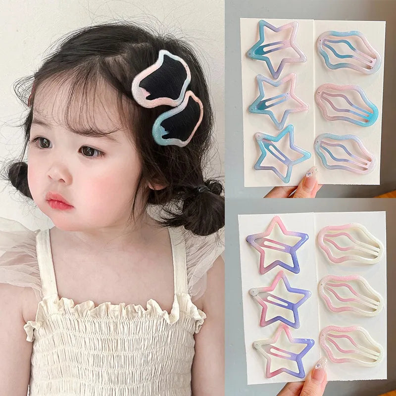 3 Pcs/Set Baby Girls Lovely Gradient Clouds Ornament Hair Clips Children Fashion Colors Barrettes Hairpins Kids Hair Accessories