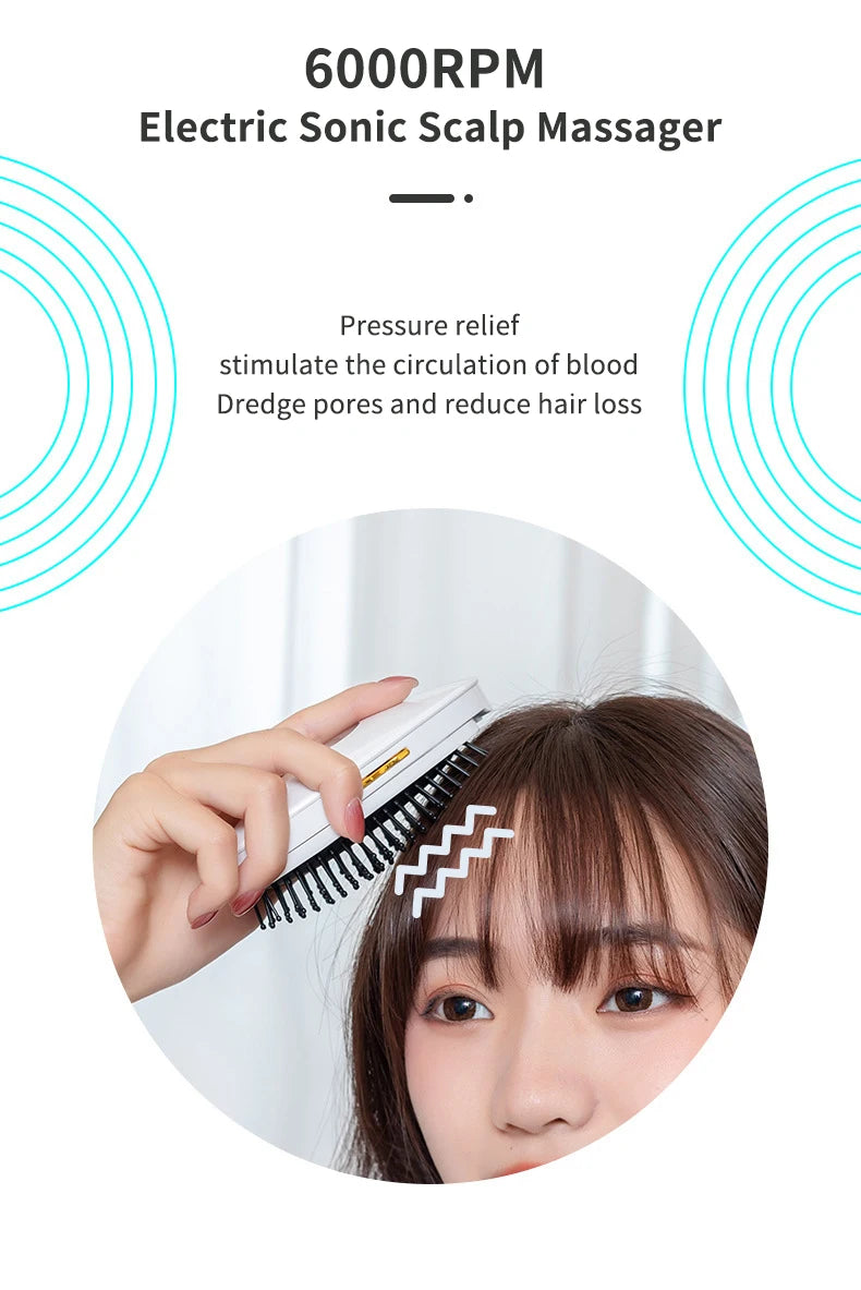 Hair Smoothing Straightening Brush Spray Steam Scalp Massage Comb Electric Ionic Household Hair Styler Tool for Frizzy Dry Hair