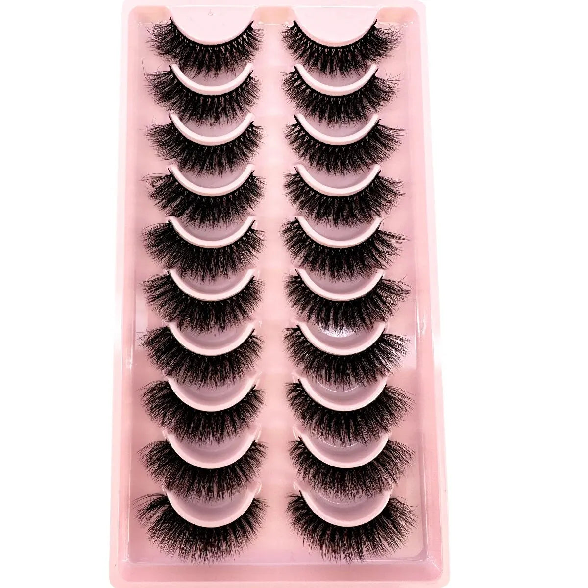 10Pairs 3D Mink Lashes Natural Wispy Mink Eyelashes 5DFluffy Cat Eye False Eyelashes Extension Makeup Eyelashes Beauty Fake Lash