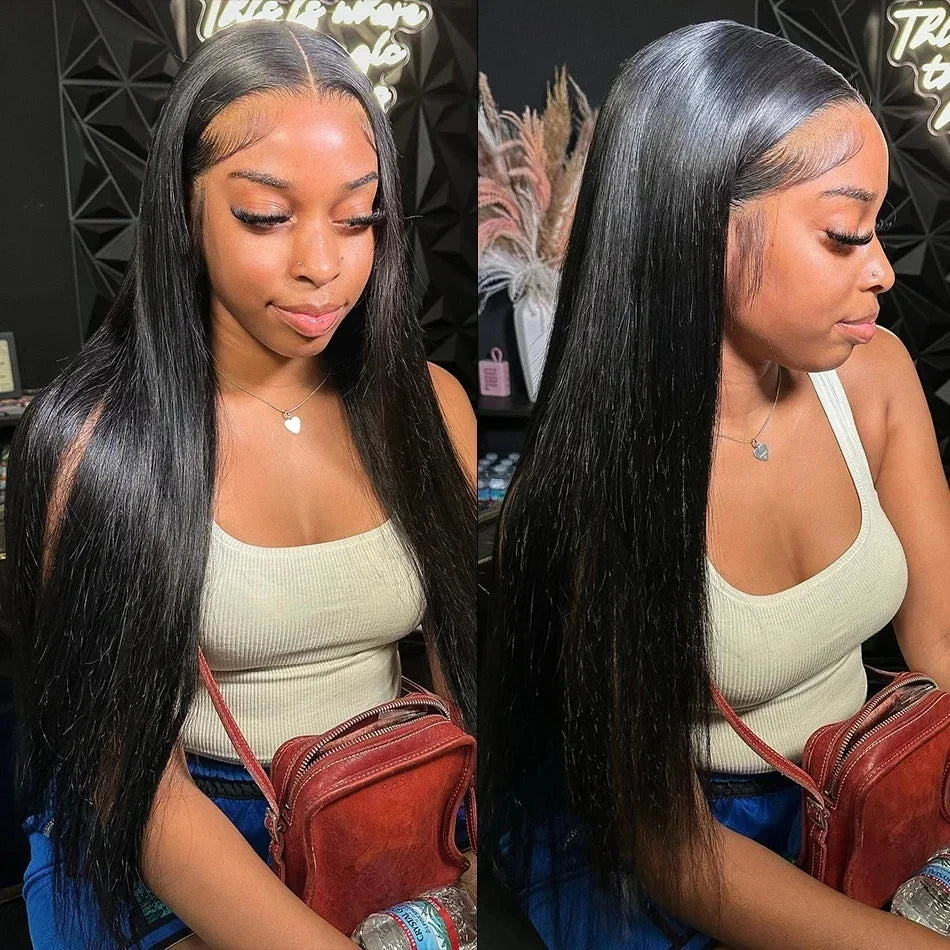 Bone Straight Lace Frontal Wig 28 30 32 Inch 100% Human Hair 13x4 Transparent Lace Front Wigs Brazilian Hair For Black Women