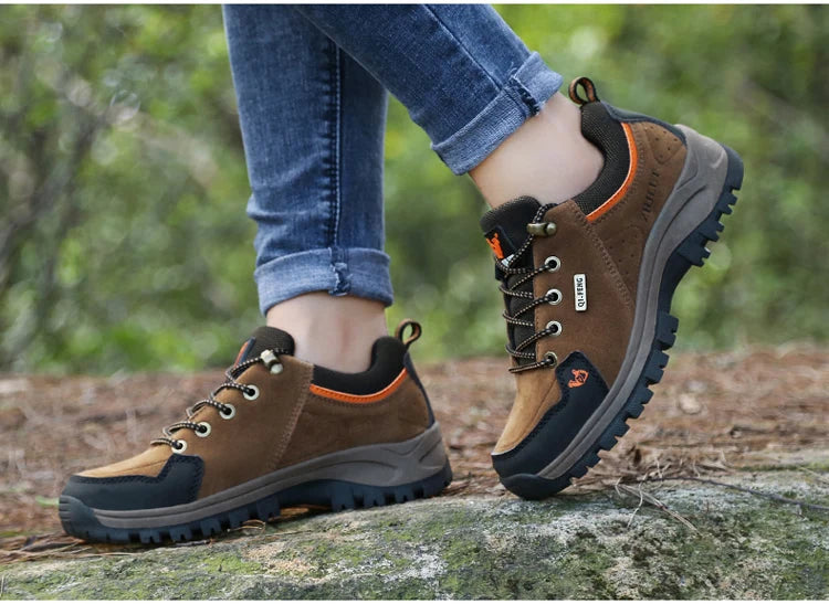 High Quality Outdoor Walking Sneakers Rubber Sole Suede Leather Men Hiking Shoes Durable Leather Climbing Shoes Zapatillas 36-47