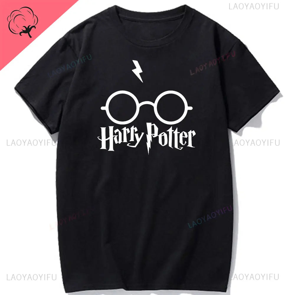 Wizard Hat Shirt Wizard Wand T Shirt HP Shirt Gift Short Sleeve Unisex Graphic Tees Mystical School Cotton Summer Fashion Tops