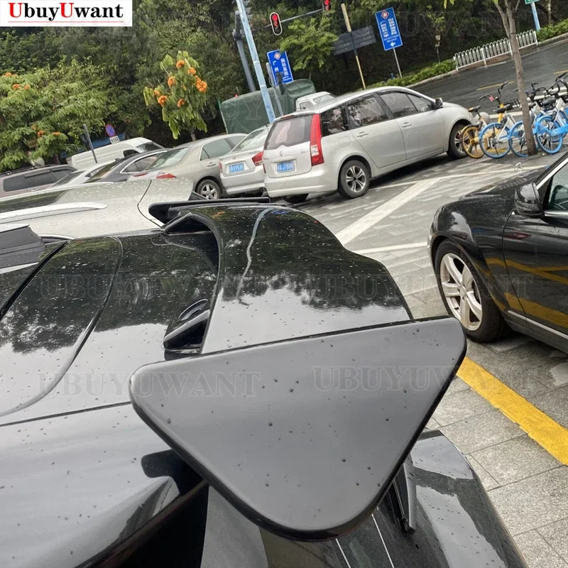 For Peugeot 206 207 208 308 Spoiler 2005 2006-2022 ABS Plastic Carbon Fiber Look Hatchback Roof Rear Wing Body Kit Accessories