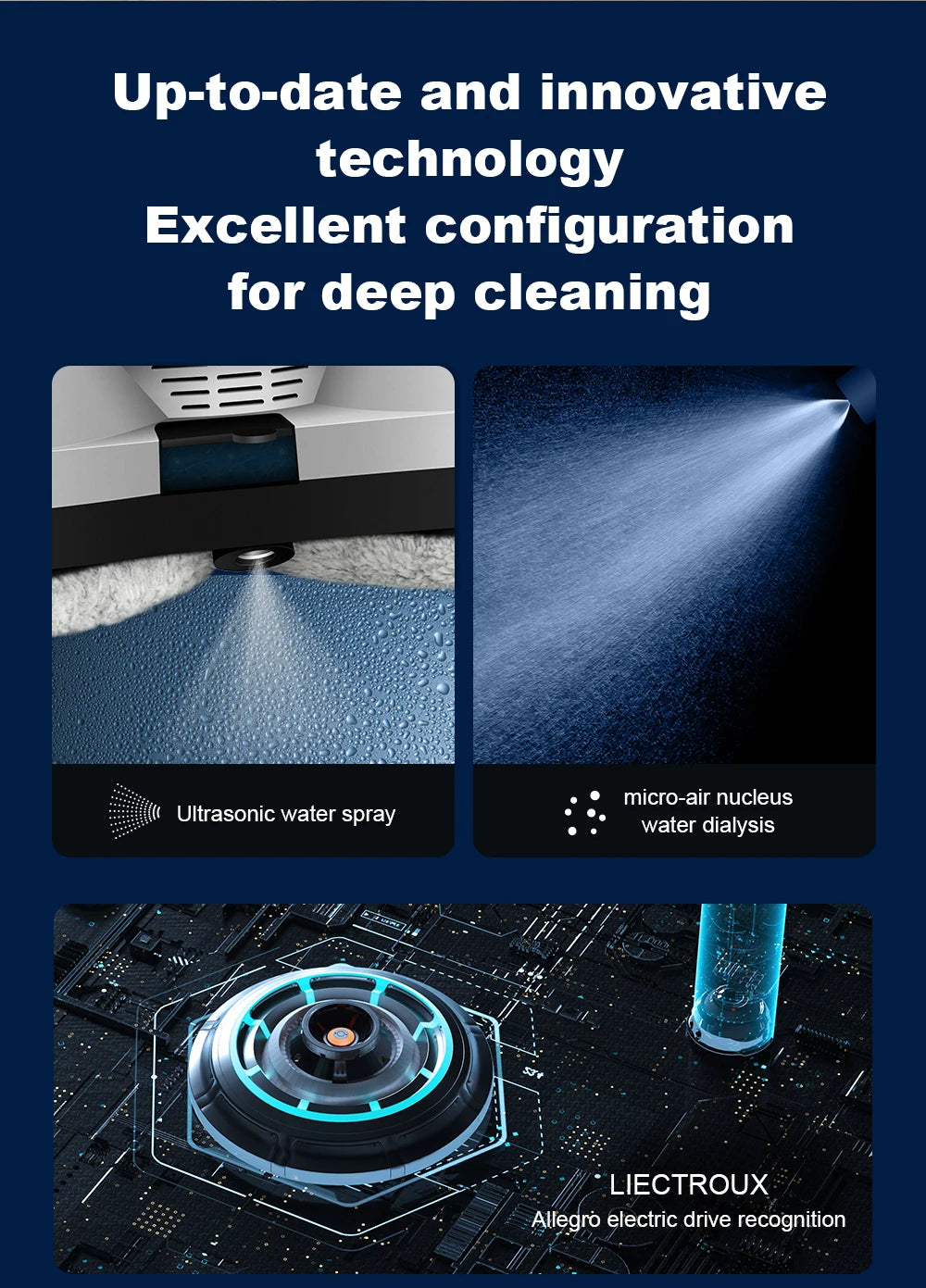 Window Cleaning Robot Liectroux HCR-10 Water Spraying Ultrathin Robot Window Cleaner, Auto Electric Glass Wet Mop, Smart Memory