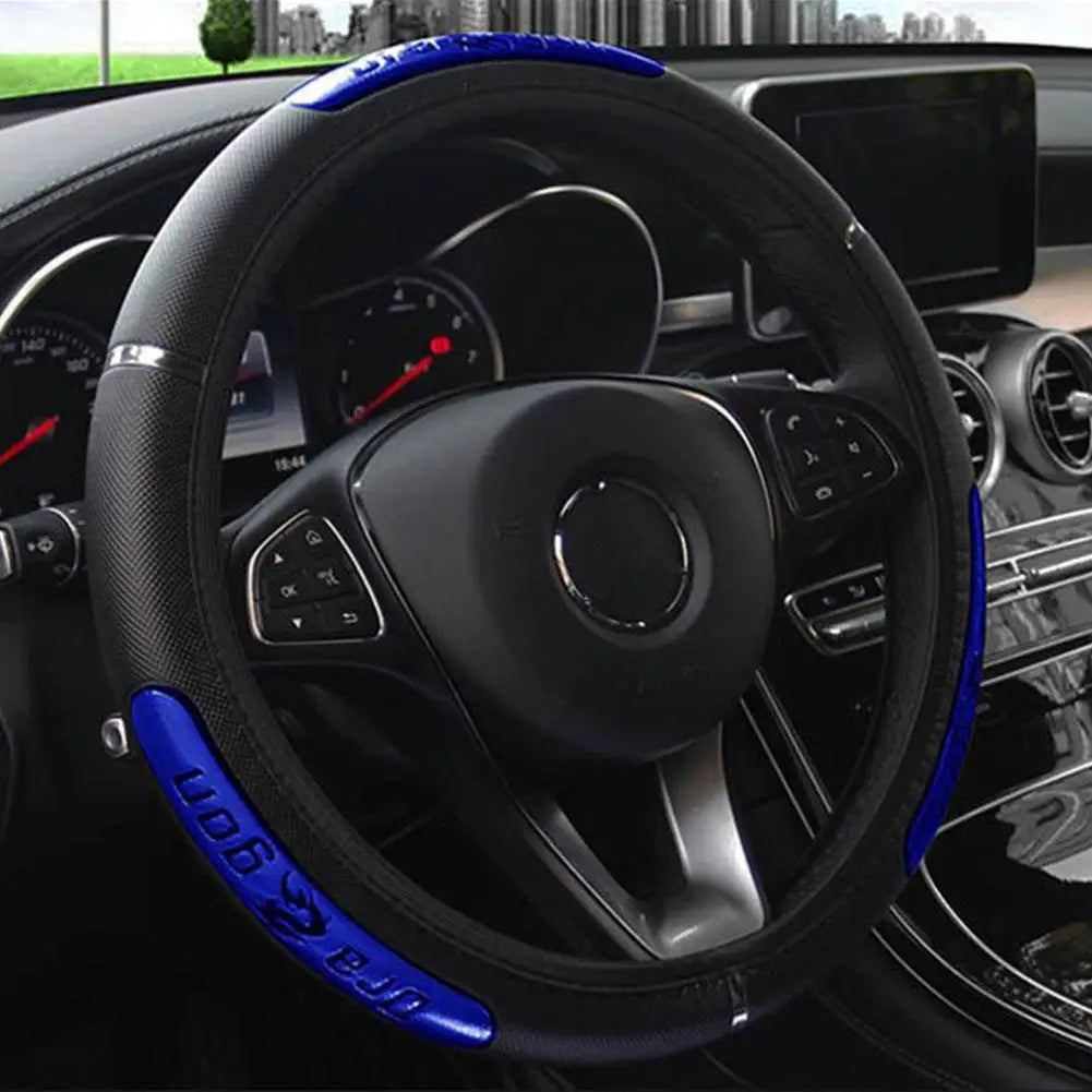 1PC New Universal Car Steering Wheel Cover Reflective Dragon Cool Wheel Auto Leather Protector Color 5 38cm Steering Design